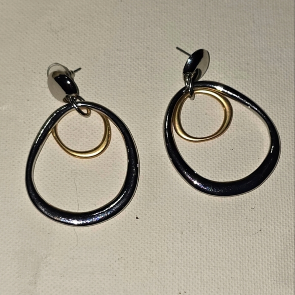 House Of Harlow Mixed Metals Elegant Silver and Gold Earrings